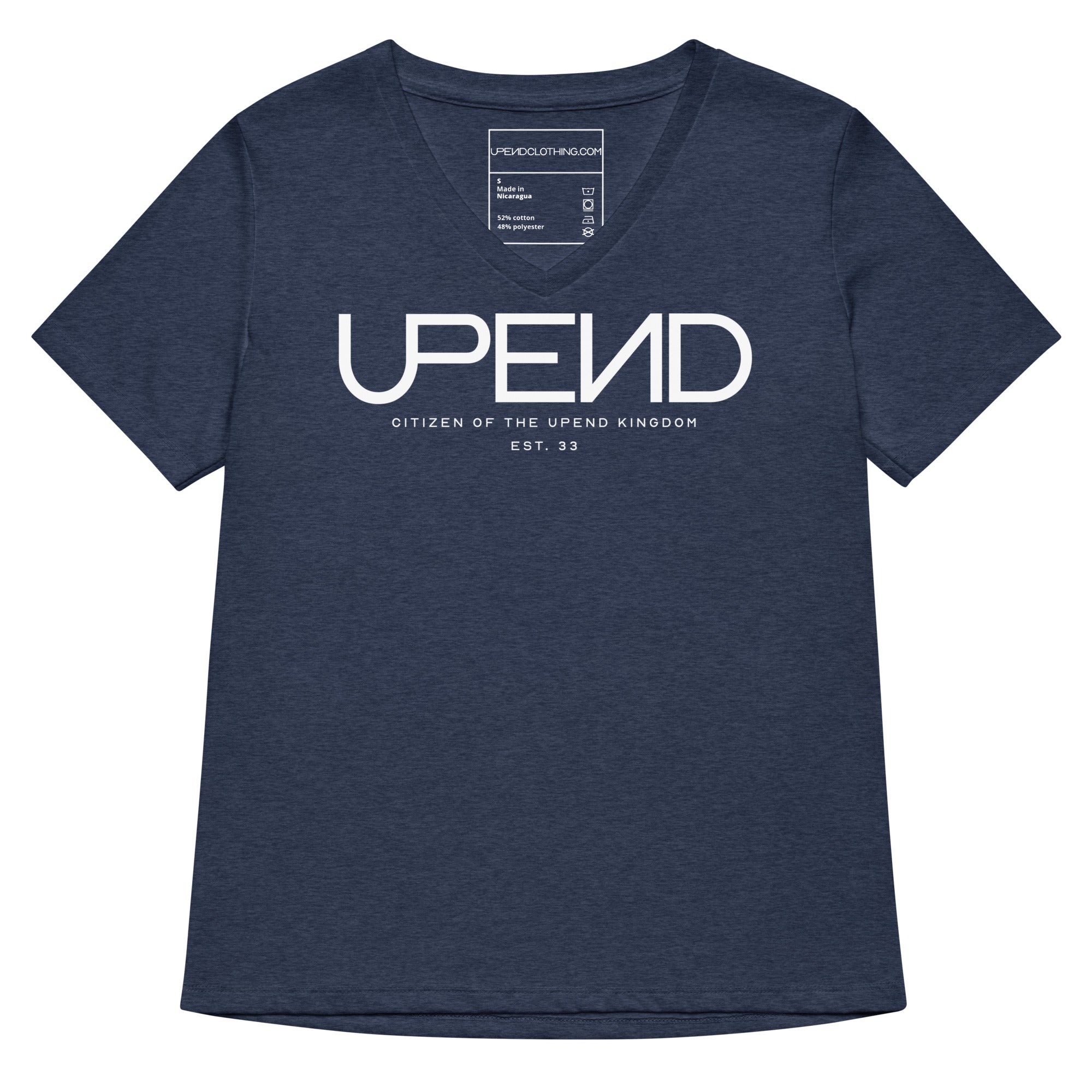 Women’s Upend “Message” V-Neck T-shirt image 3