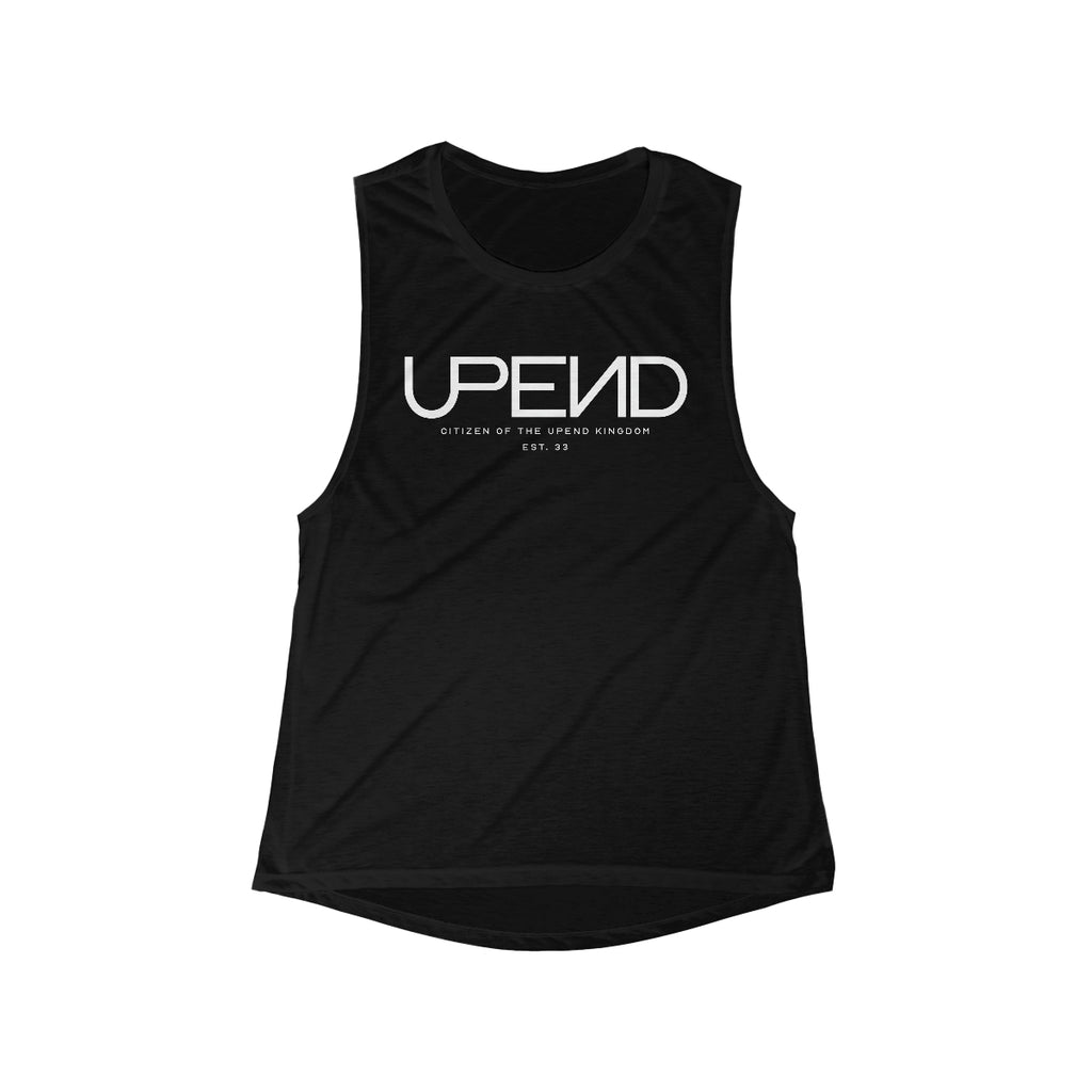 Women’s Upend Flowy “Message” Muscle Tank - Black, M image