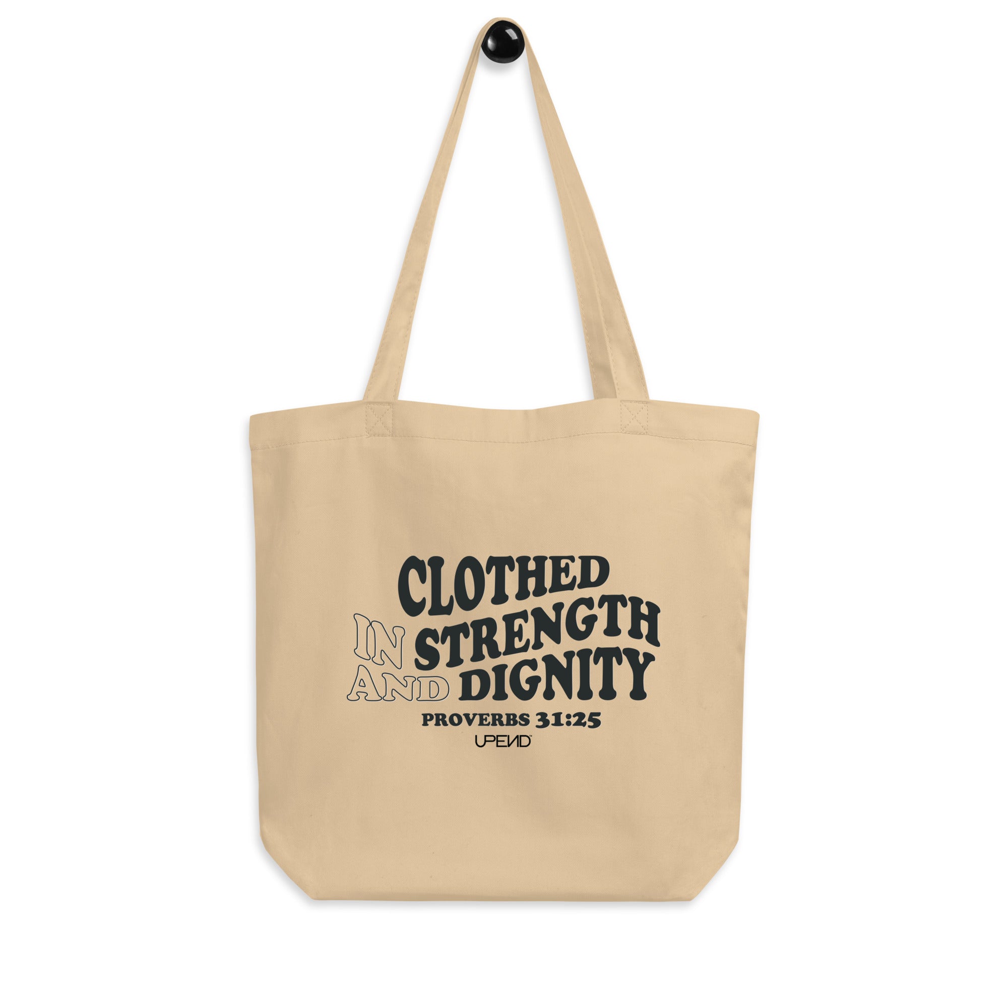 Upend Proverbs 31:25 Eco Tote Bag - Oyster image