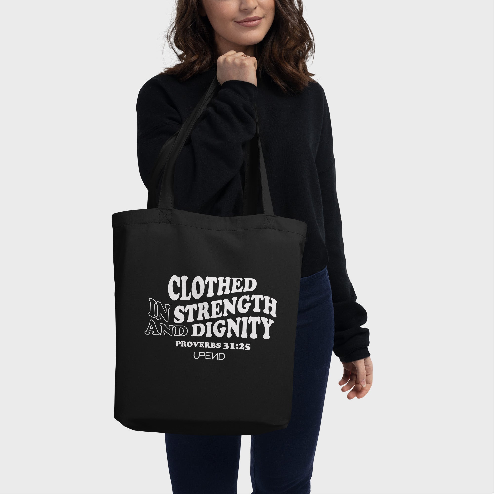 Upend Proverbs 31:25 Eco Tote Bag image 0
