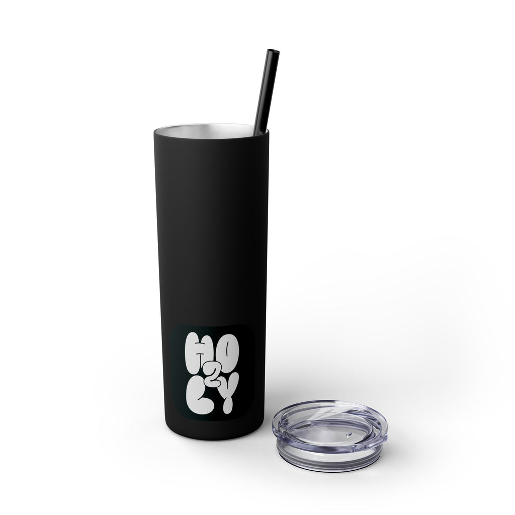 UPEND H(2)OLY Skinny Tumbler with Straw, 20oz - Black image
