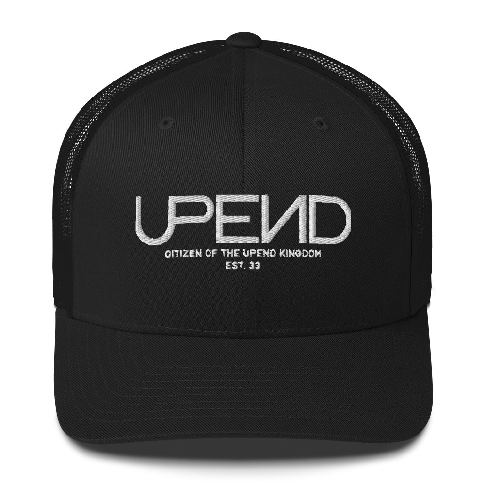 Upend Message Trucker Cap - Black image